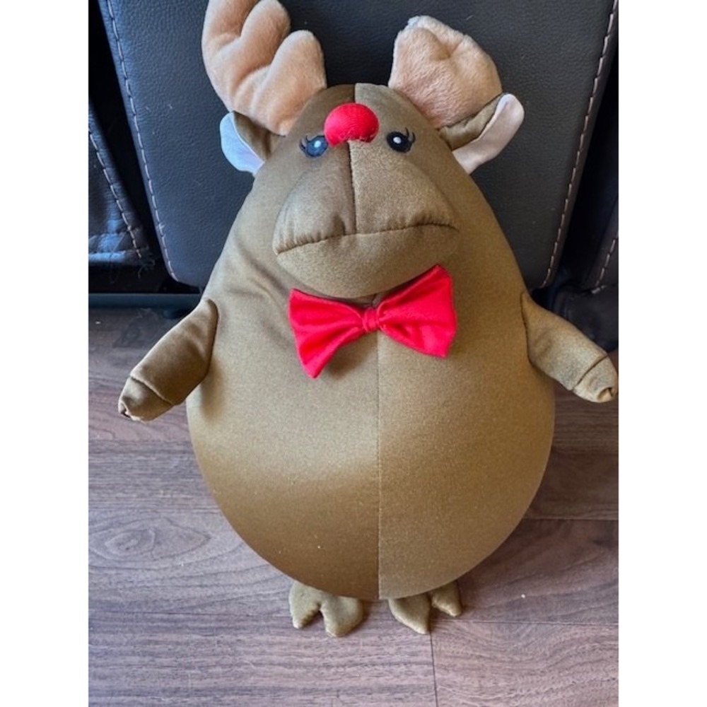 15" Moshi 15056 Brown Moose Reindeer‎ Microbead Stuffed Toy Pillow Vintage